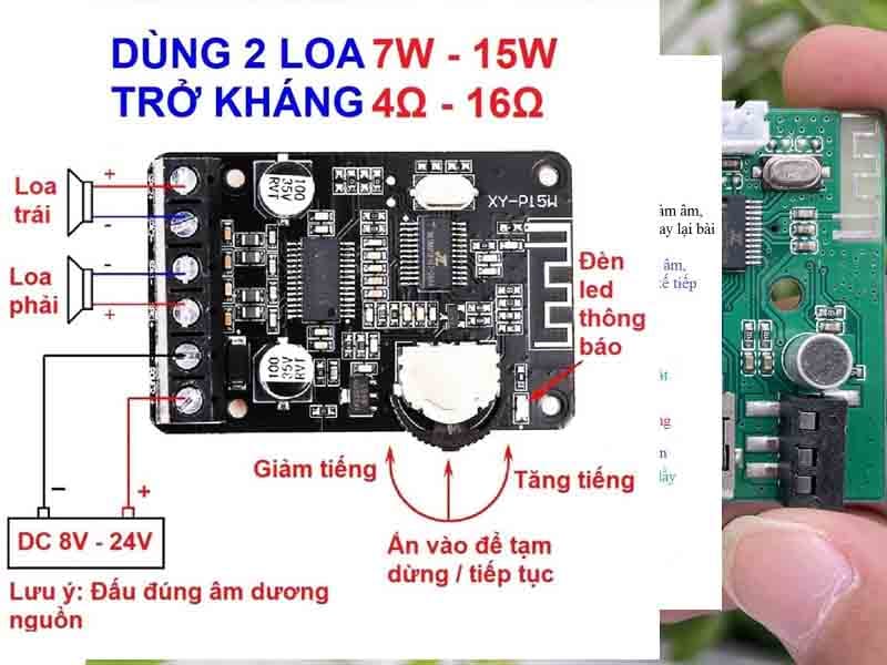 Cách đấu Mạch loa bluetooth
