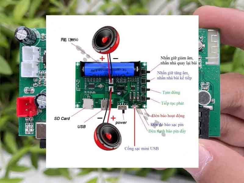 Sơ đồ đấu Mạch loa bluetooth